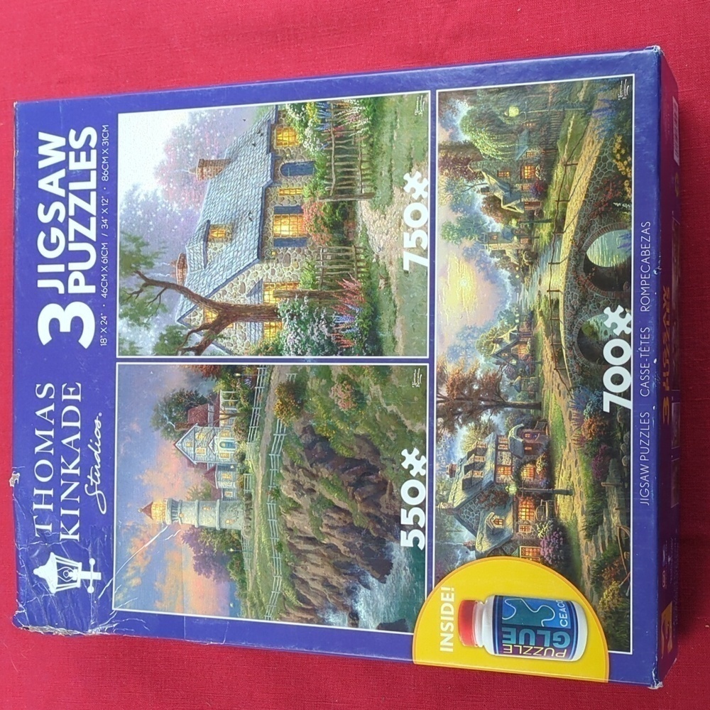 4 Bargain Jigsaw Puzzles Art By Thomas Kinkade and Alexander Chen - Picture 2 of 15